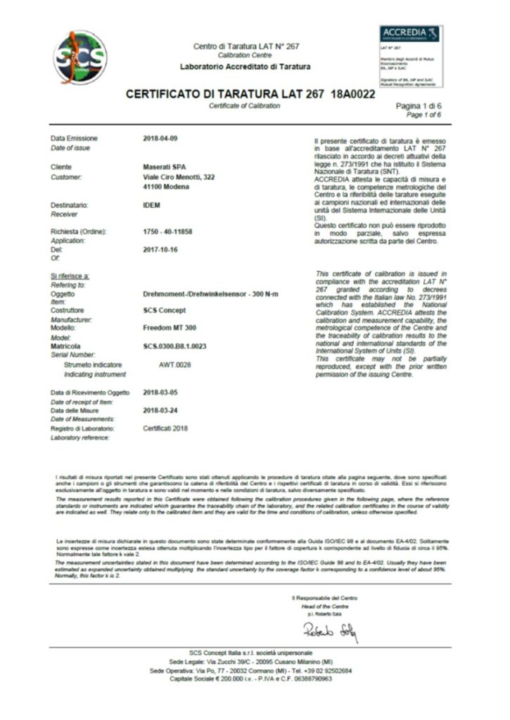 Norma DKD-R 3-8:2010 e Certificato di Taratura